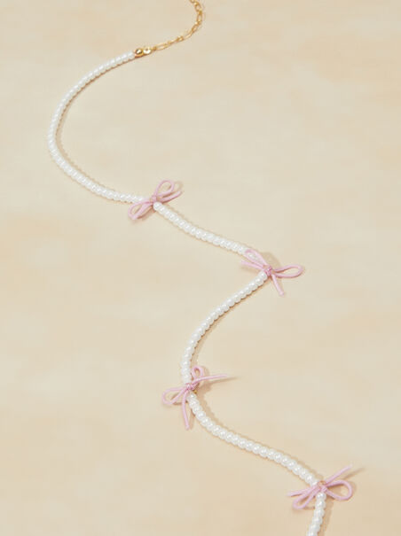 Dainty Pearl & Bow Necklace - AS REVIVAL