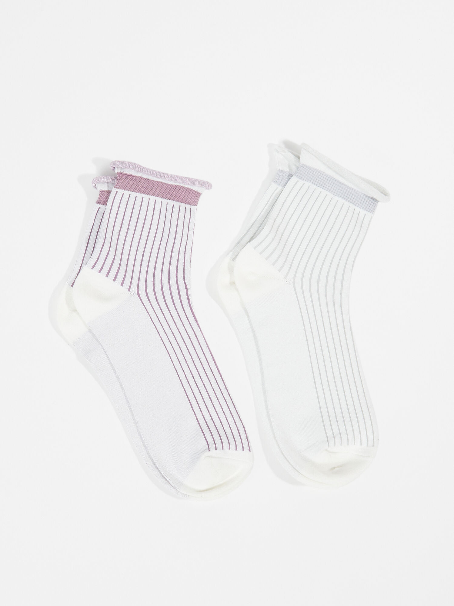 Ribbed Gray Ankle Socks 2 Pack | Tullabee