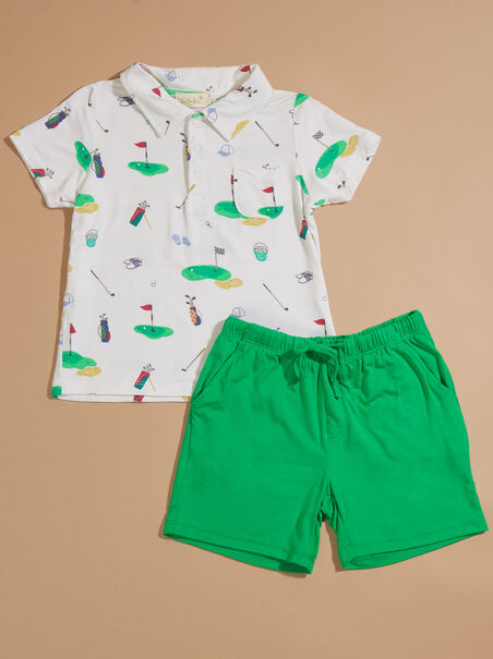 Golf Polo Top and Shorts Set - AS REVIVAL