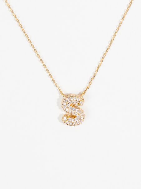 Crystal Bubble Monogram Necklace - S - AS REVIVAL