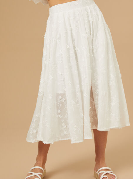 Stacey Embroidered Midi Skirt - AS REVIVAL
