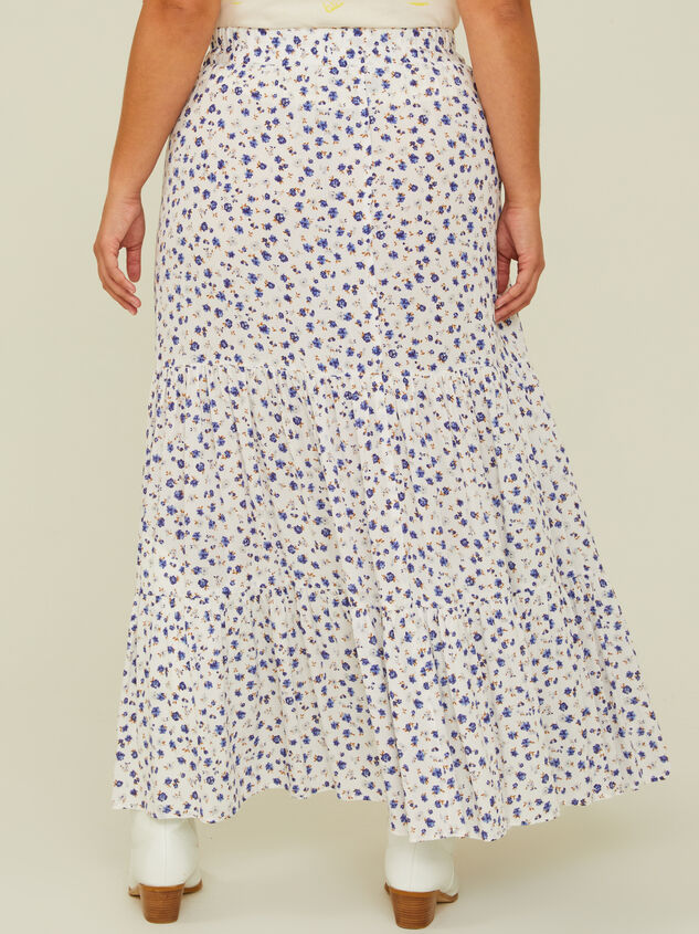 Kelly Floral Maxi Skirt Detail 4 - AS REVIVAL