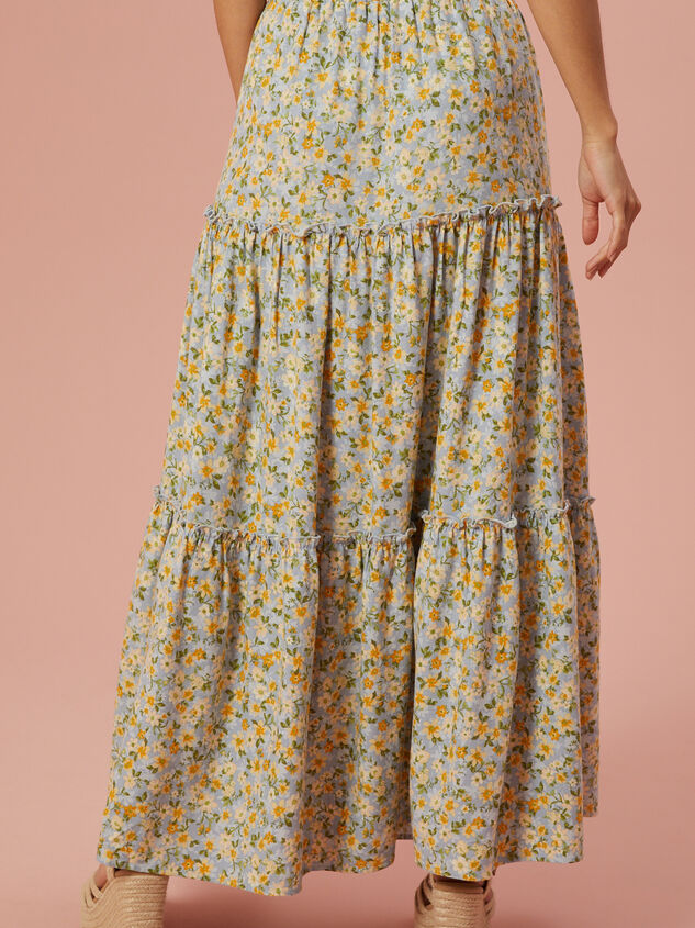 Madison Floral Maxi Skirt Detail 5 - AS REVIVAL