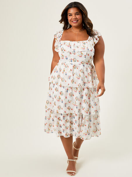 Lucy Floral Tiered Dress - AS REVIVAL