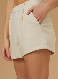 Tessa Linen Trouser Shorts Detail 3 - AS REVIVAL