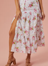 Belle Floral Midi Skirt Detail 3 - AS REVIVAL