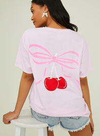 Cherry Bow Graphic Tee - AS REVIVAL