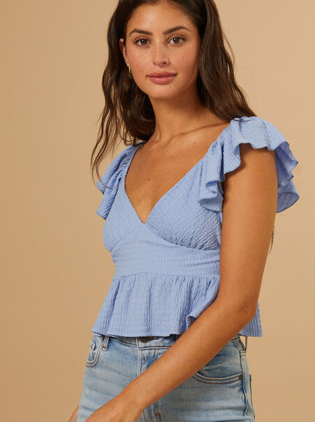 Lucia Flutter Sleeve Top - AS REVIVAL