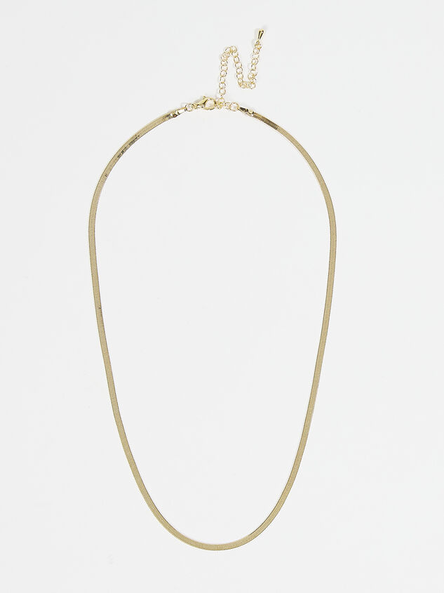 18k Gold Herringbone Necklace Detail 2 - AS REVIVAL