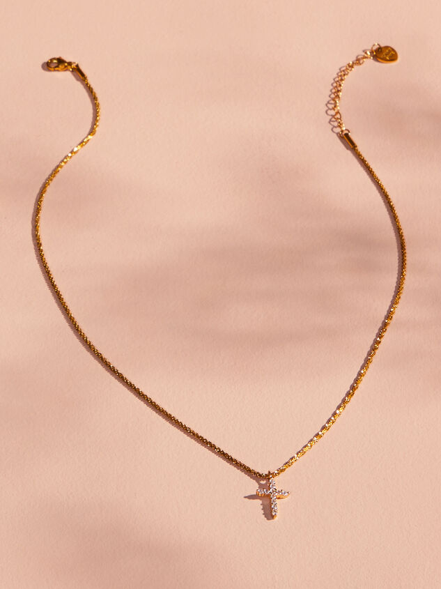 Stainless Steel Crystal Cross Necklace Detail 2 - AS REVIVAL