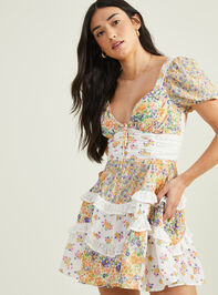 Aderny Patchwork Floral Dress Detail 2 - AS REVIVAL