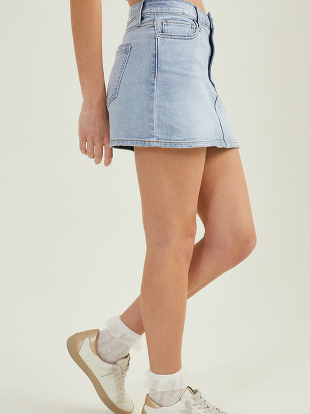 Stella Denim Mini Skirt Detail 4 - AS REVIVAL