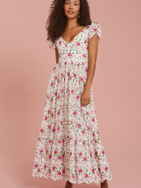 Lindi Eyelet Floral Maxi Dress - AS REVIVAL