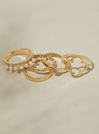 Gold Pearl Elegant Ring 5 Pack Detail 2 - AS REVIVAL