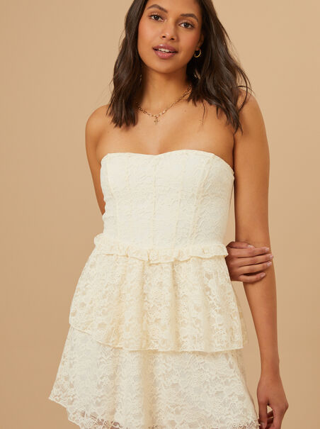 Marigold Lace Strapless Dress - AS REVIVAL