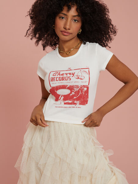 Cherry Record NY Baby Tee - AS REVIVAL
