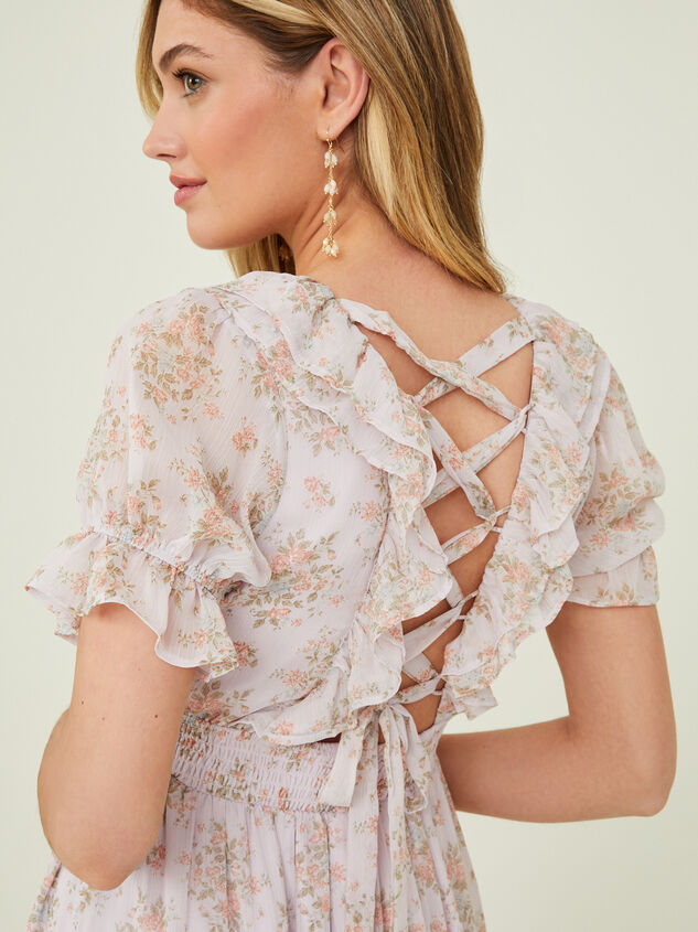 Keira Floral Midi Dress Detail 2 - AS REVIVAL