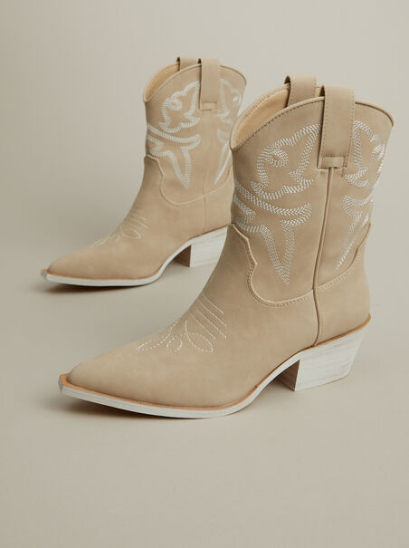 Claire Suede Western Booties - AS REVIVAL
