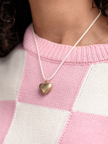 Bubble Heart Cord Necklace - AS REVIVAL