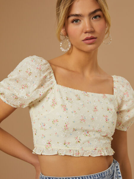 Blossom Puff Sleeve Floral Top - AS REVIVAL
