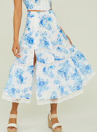 Belle Floral Midi Skirt Detail 2 - AS REVIVAL