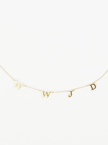 18K Gold WWJD Charm Necklace - AS REVIVAL