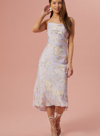 Blythe Floral Satin Slip Dress Detail 2 - AS REVIVAL