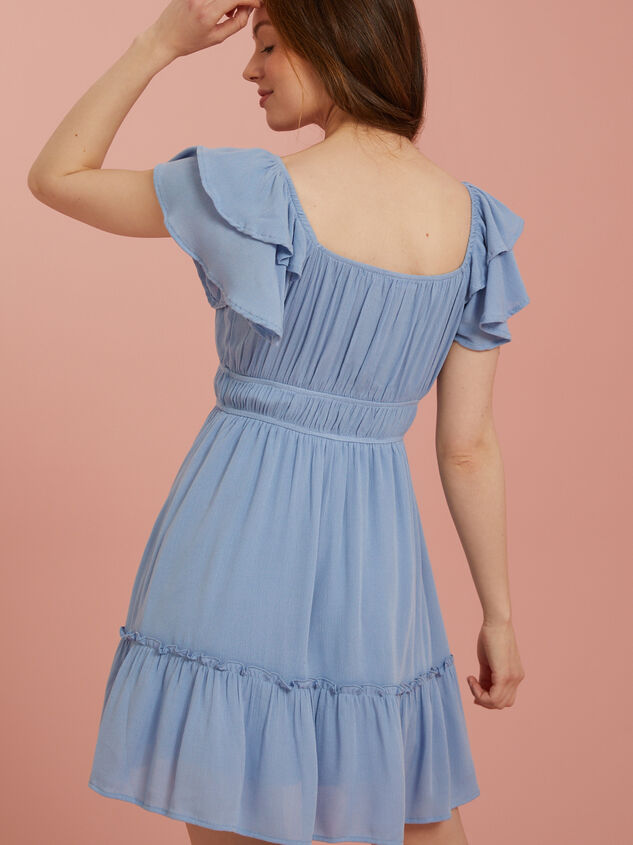 Cleo Flutter Sleeve Dress Detail 3 - AS REVIVAL