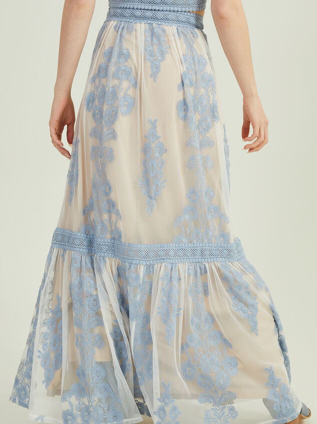 Arissa Embroidered Maxi Skirt Detail 4 - AS REVIVAL