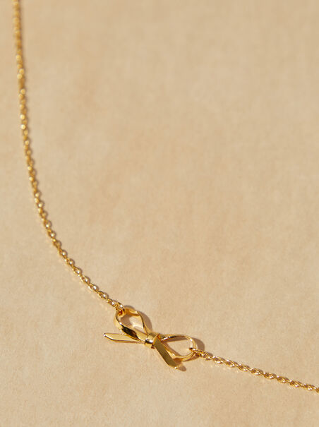 18K Gold Bow Necklace - AS REVIVAL