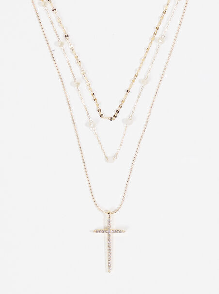 Gemma Layered Cross Necklace - AS REVIVAL