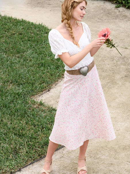 Adelyn Floral Midi Skirt - AS REVIVAL