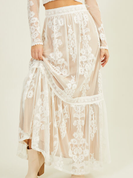 Arissa Embroidered Maxi Skirt - AS REVIVAL