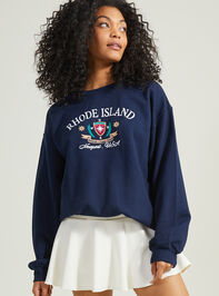 Rhode Island Embroidered Sweatshirt Detail 2 - AS REVIVAL