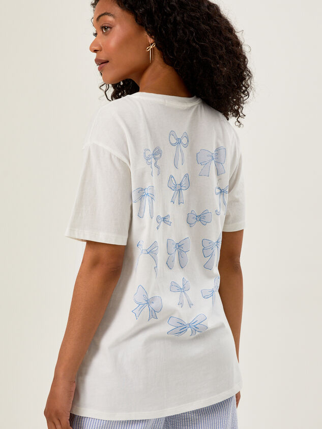 Blue Bow Graphic Tee Detail 4 - AS REVIVAL