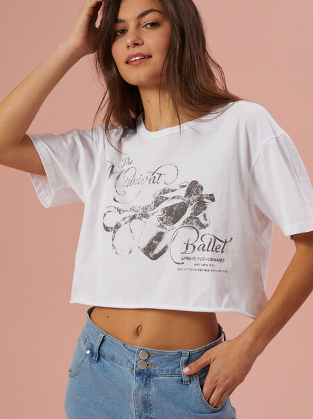 Midnight Ballet Cropped Graphic Tee - AS REVIVAL