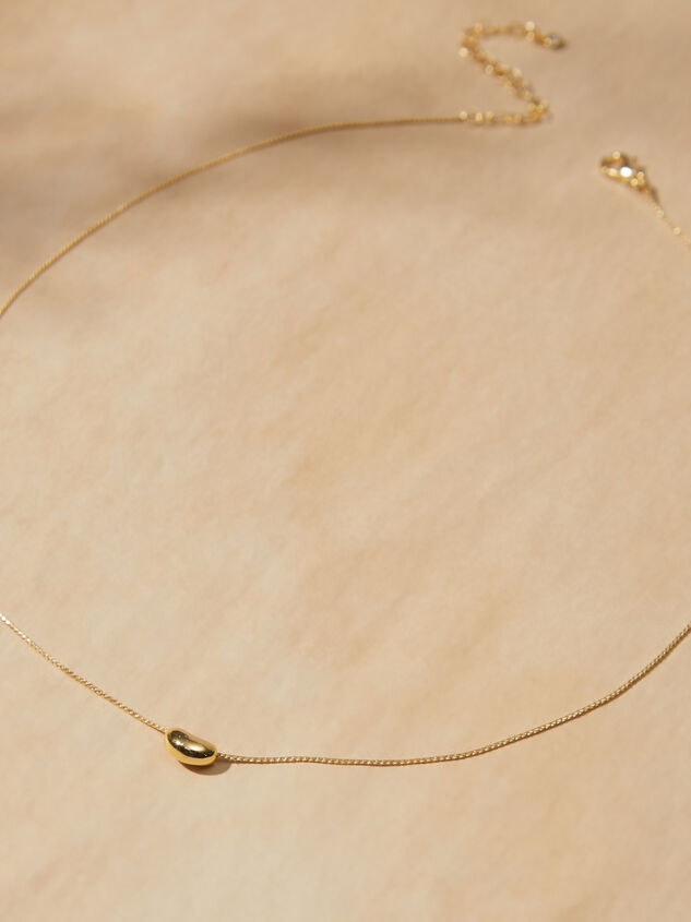 18K Gold Dainty Bean Necklace Detail 4 - AS REVIVAL