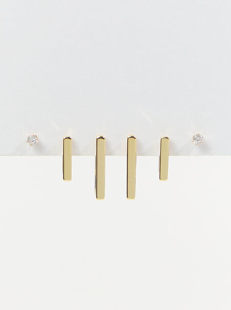 18K Gold Mini Rectangle Hoop Earring Pack - AS REVIVAL