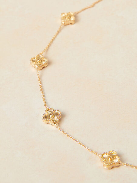 Detailed Clover Charm Necklace - AS REVIVAL