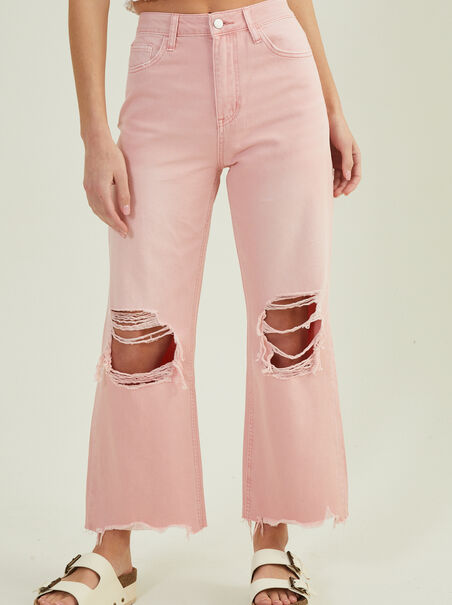 Ada Distressed Straight Leg Jeans - AS REVIVAL