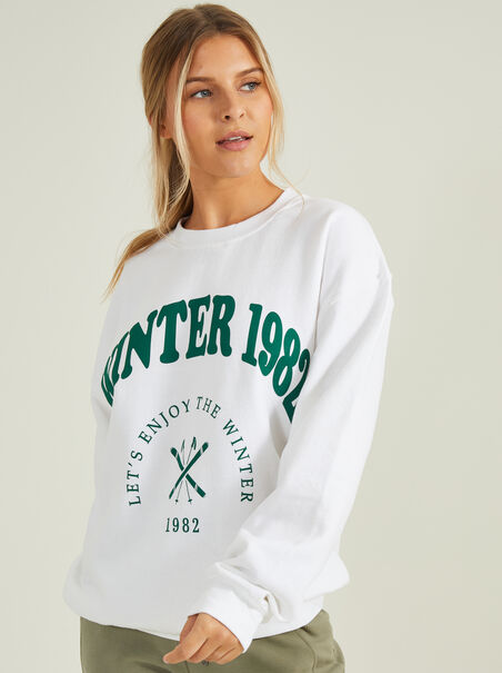 Enjoy The Winter Graphic Sweatshirt - AS REVIVAL