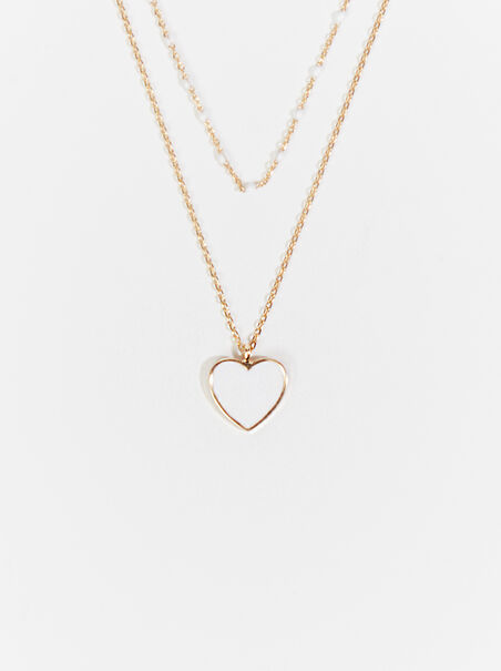 Layered Enamel Heart Necklace - AS REVIVAL