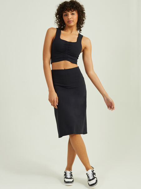To The Core Cinched Midi Skirt - AS REVIVAL