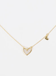 18K Gold Mother of Pearl Heart Charm Necklace Detail 3 - AS REVIVAL